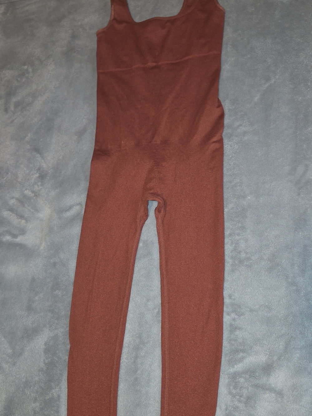 Women's Seamless Rust-Brown Tank Jumpsuit - Picture 2 of 6
